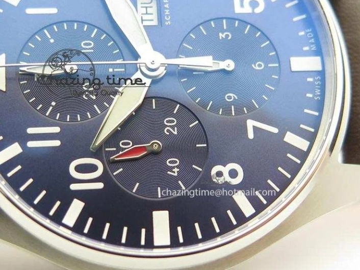 MIROTIME 1224 HighQuality Pilot Chrono 377714 “Le Petit Prince” ZF Best Edition Blue Dial On Brown Leather Strap A 7309